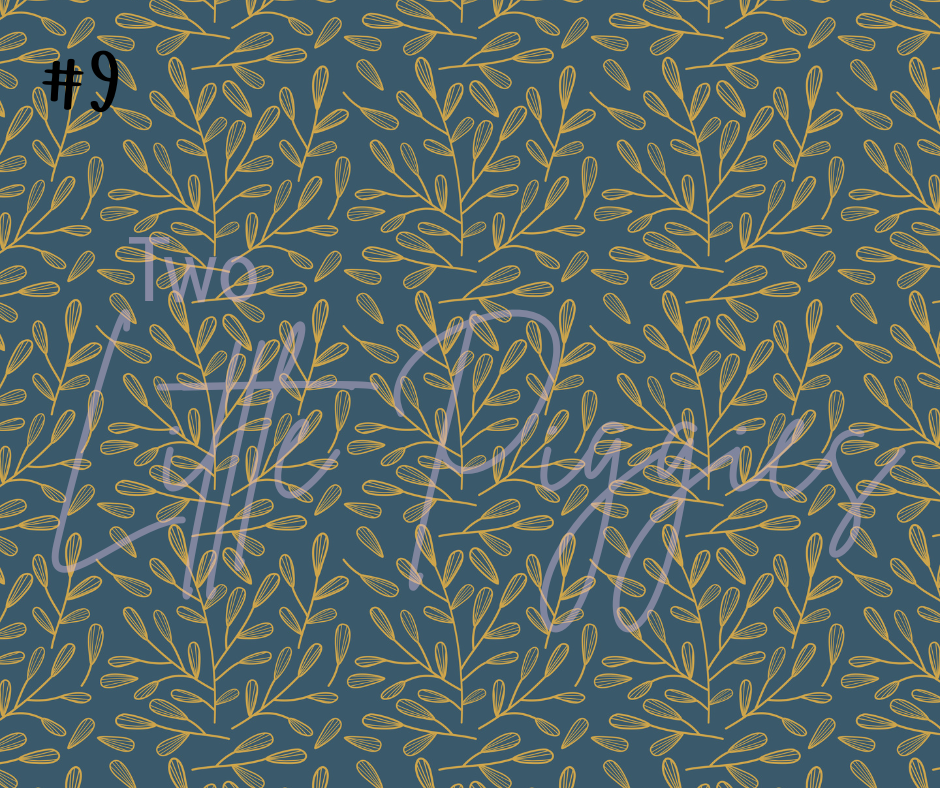 Printed Vinyl - Blue Mustard Floral