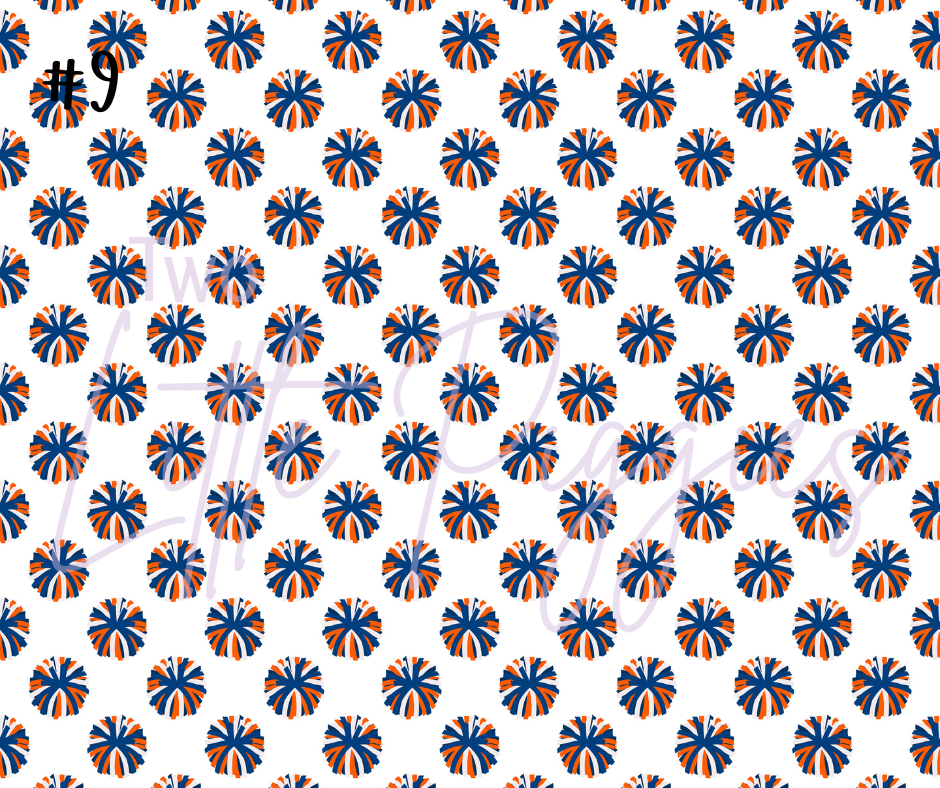 Printed Vinyl - Cheer - Navy and Orange