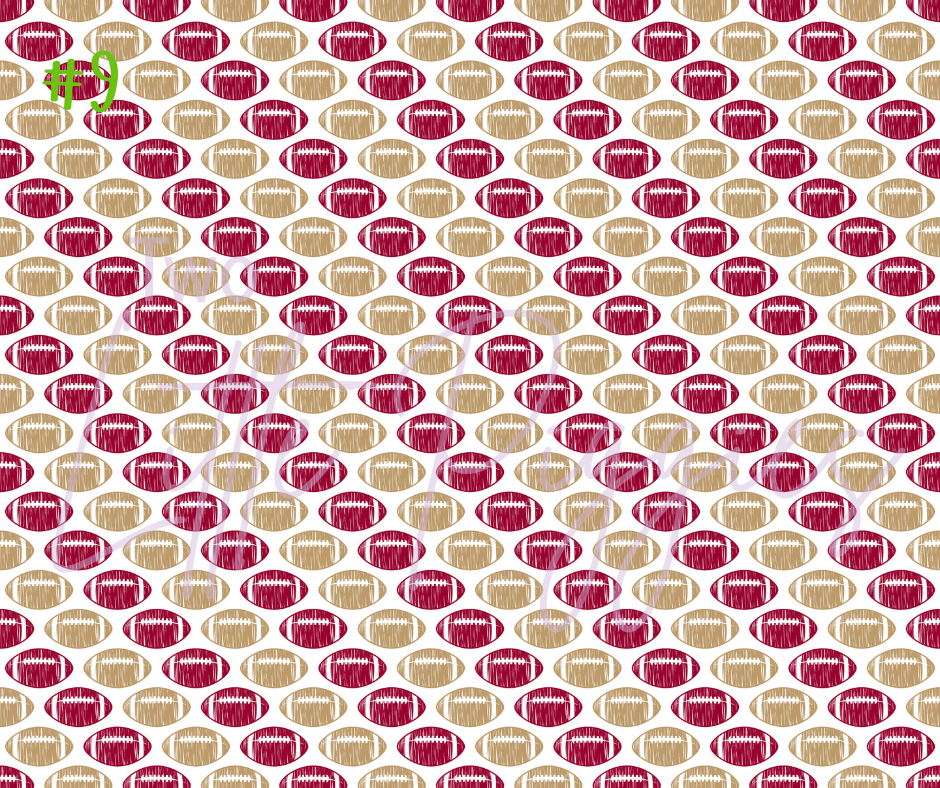 Printed Vinyl - Football - Maroon and Gold