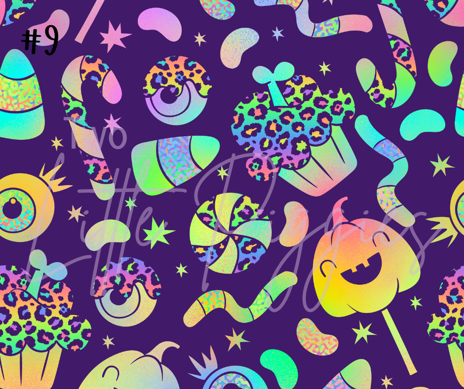 Printed Vinyl - Halloween - Rainbow Halloween