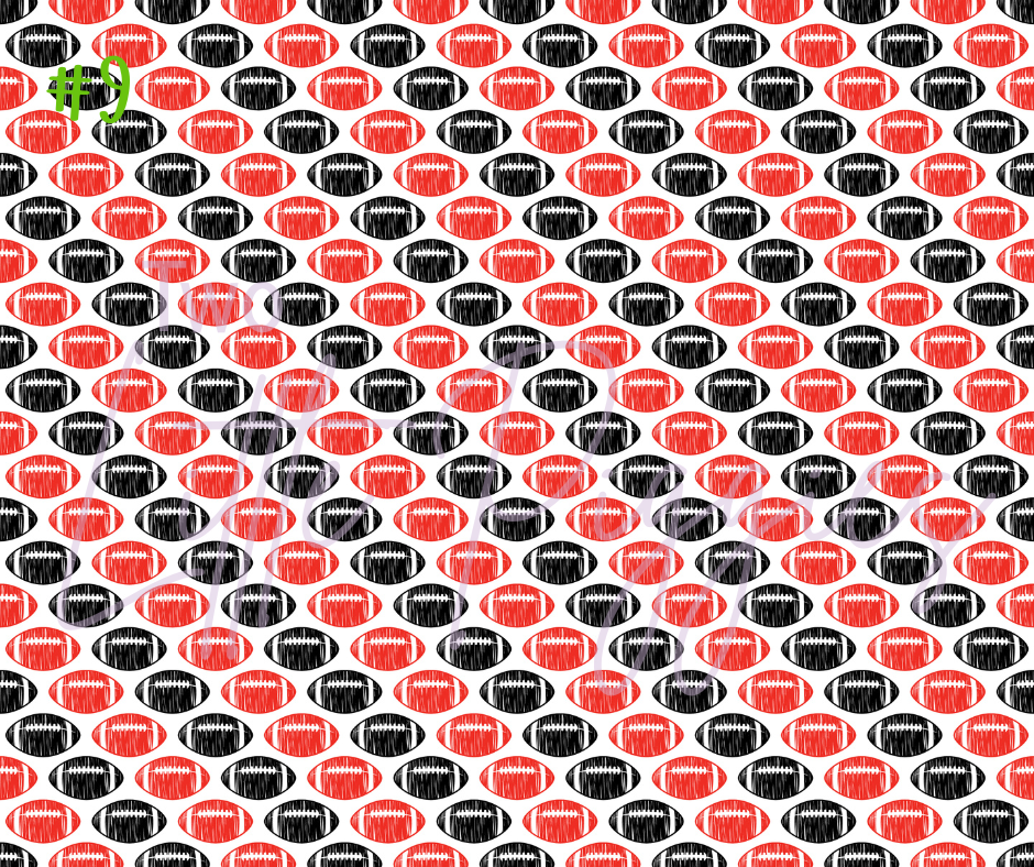 Printed Vinyl - Football - Black and Red