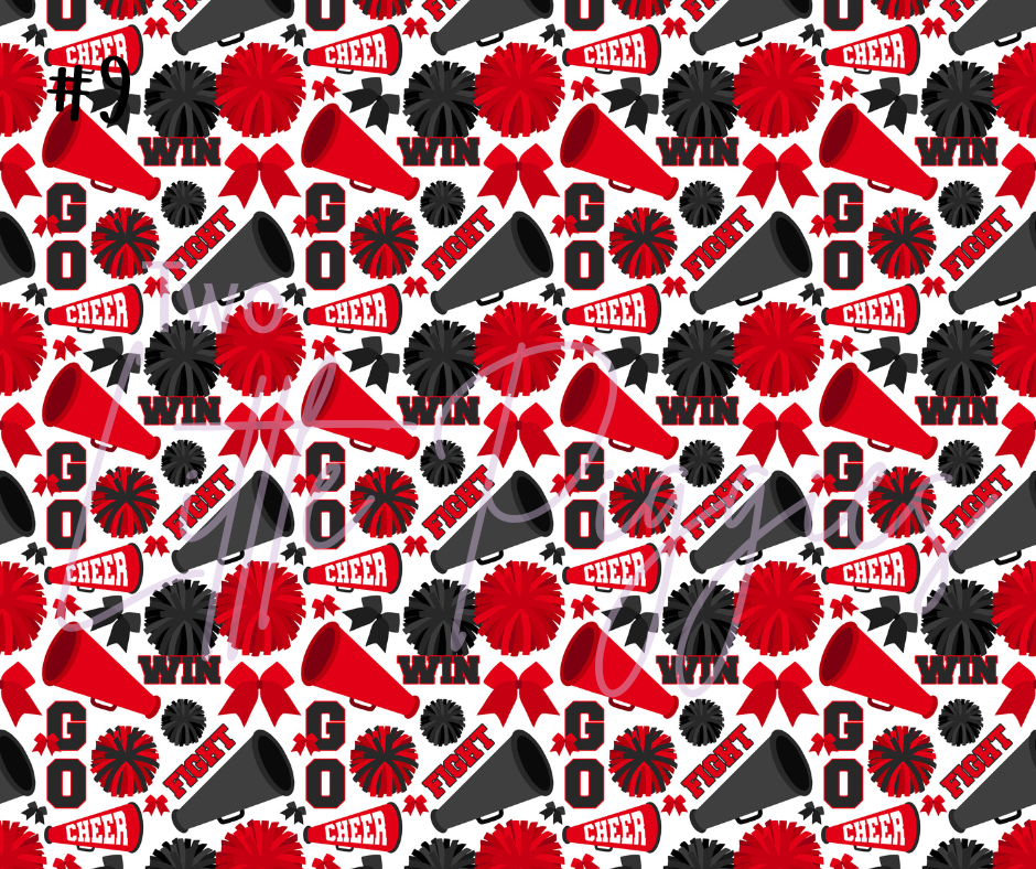 Printed Vinyl - Cheer - Red and Black