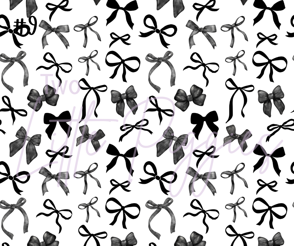 Printed Vinyl - Black and White Bows