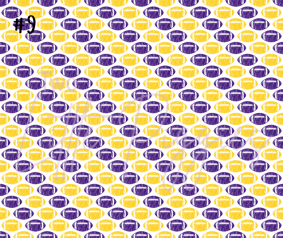 Printed Vinyl - Football - Purple and Gold