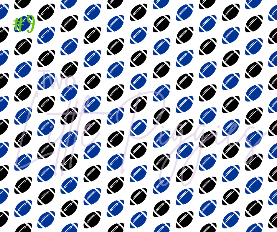 Printed Vinyl - Football - Blue and Black