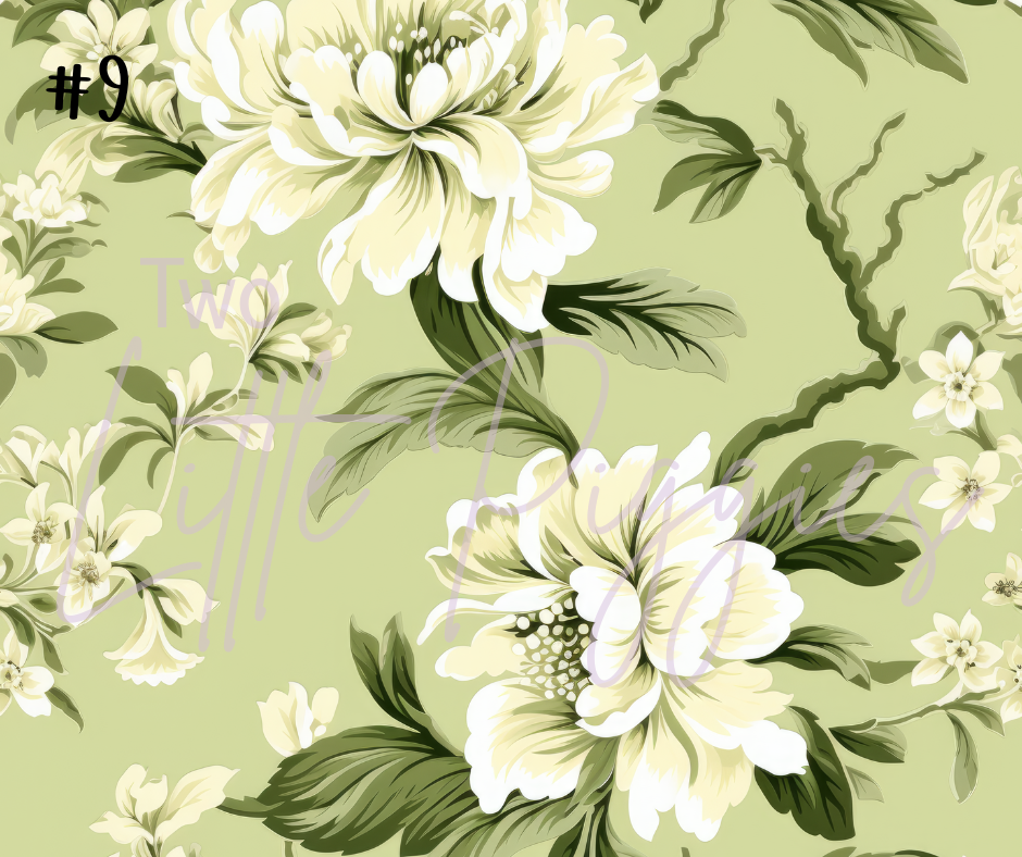 Printed Vinyl - Toile Floral