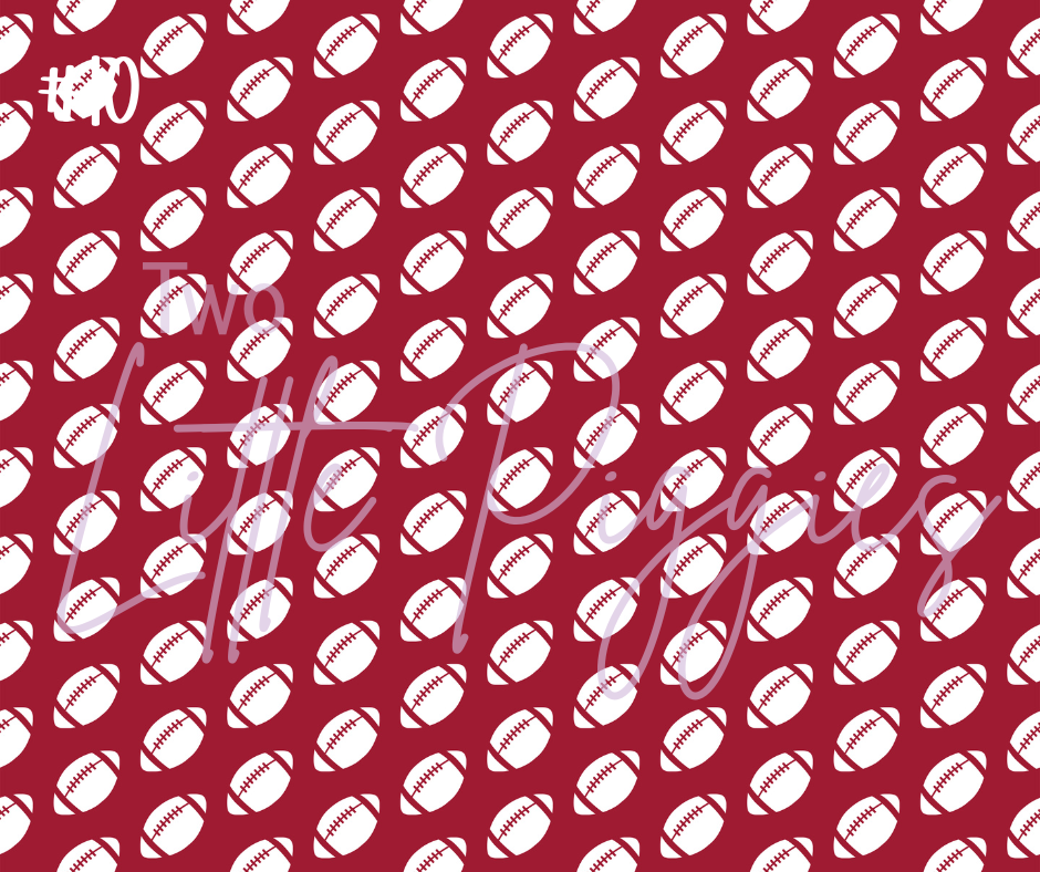 Printed Vinyl - Football - Red and Silver