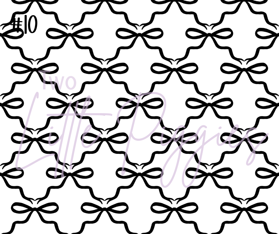 Printed Vinyl - Black and White Bows