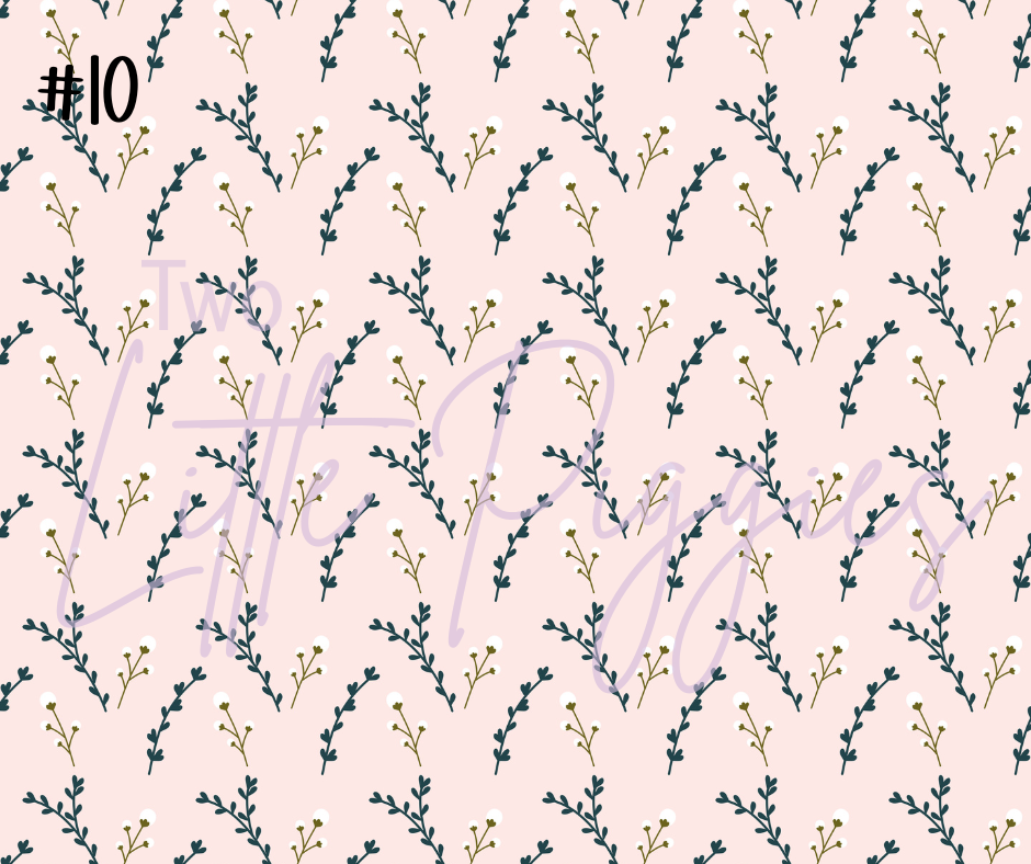 Printed Vinyl - Blue Mustard Floral