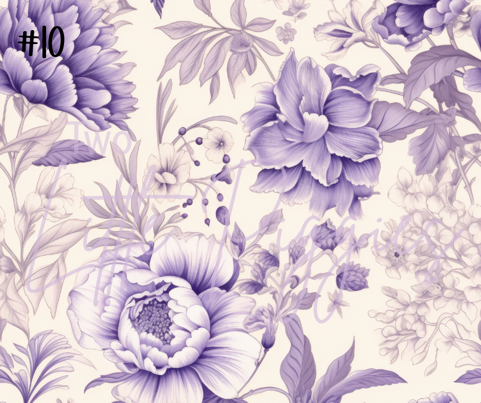 Printed Vinyl - Toile Floral
