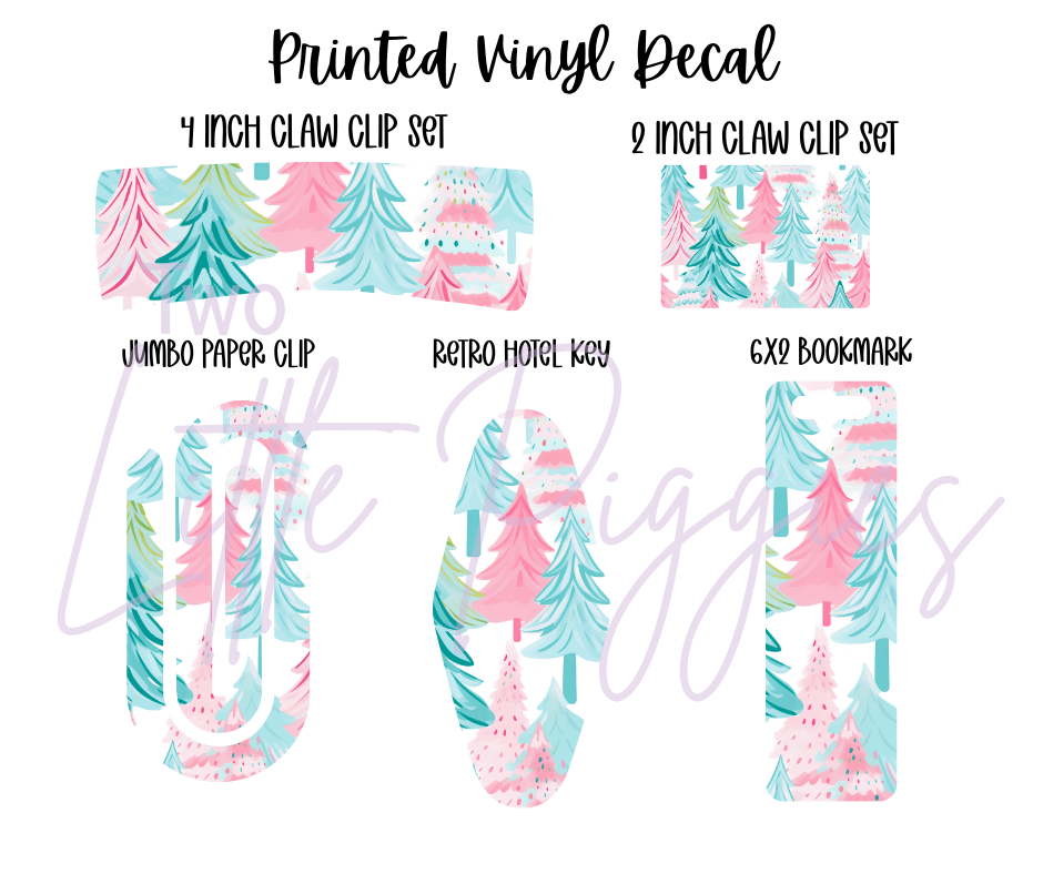 Printed Vinyl - Preppy Christmas Trees