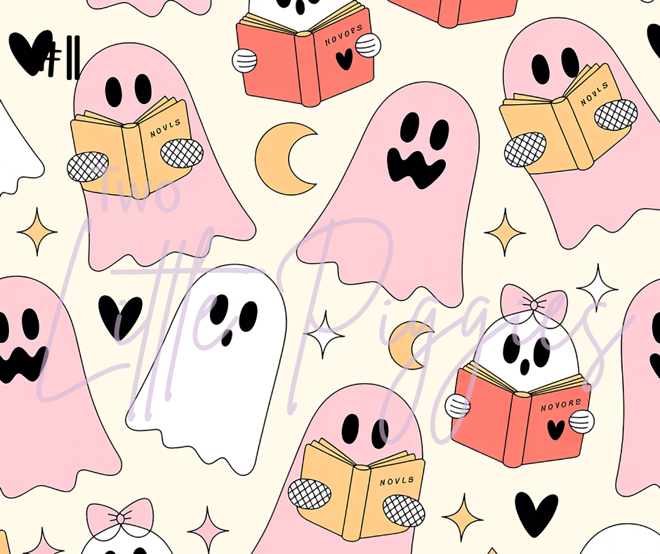 Printed Vinyl - Girl Ghosts and Books