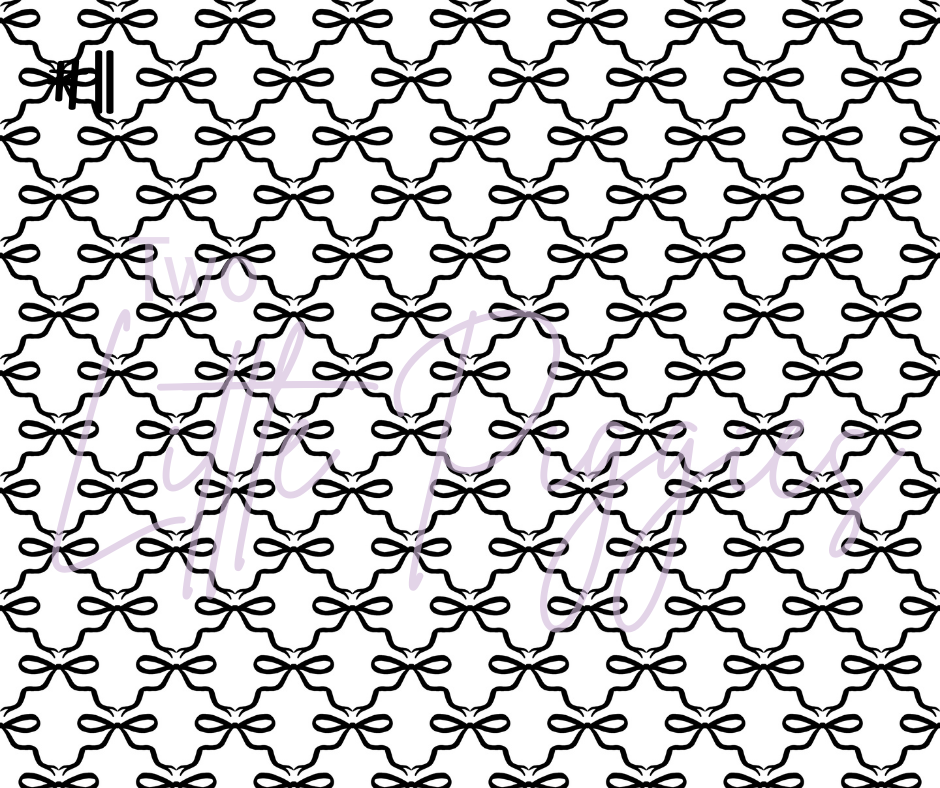 Printed Vinyl - Black and White Bows