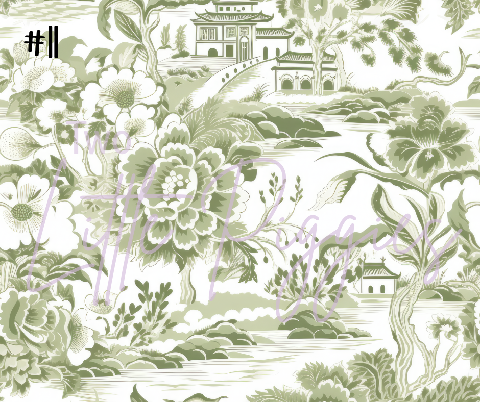 Printed Vinyl - Toile Floral