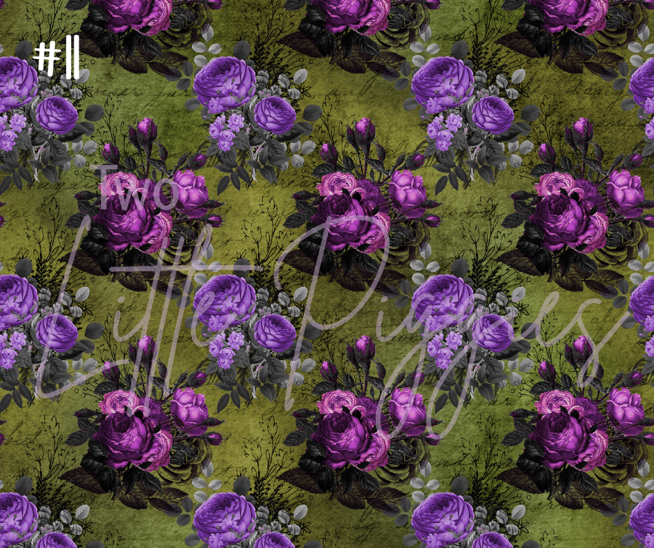 Printed Vinyl - Halloween Floral Collection