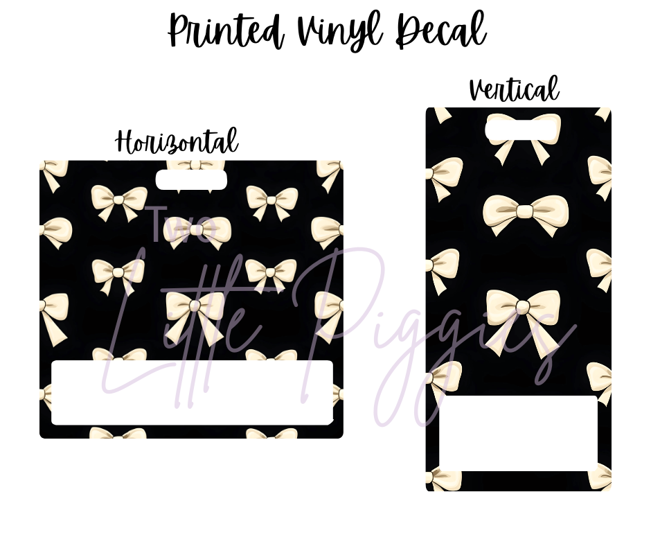 Printed Vinyl - Black and White Bows
