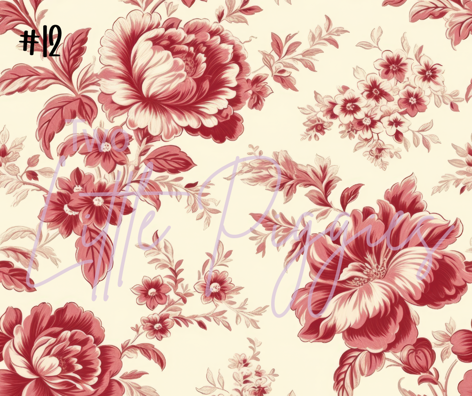 Printed Vinyl - Toile Floral