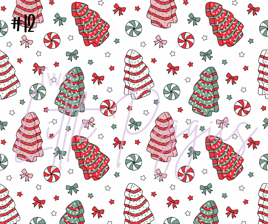 Printed Vinyl - Christmas Cakes