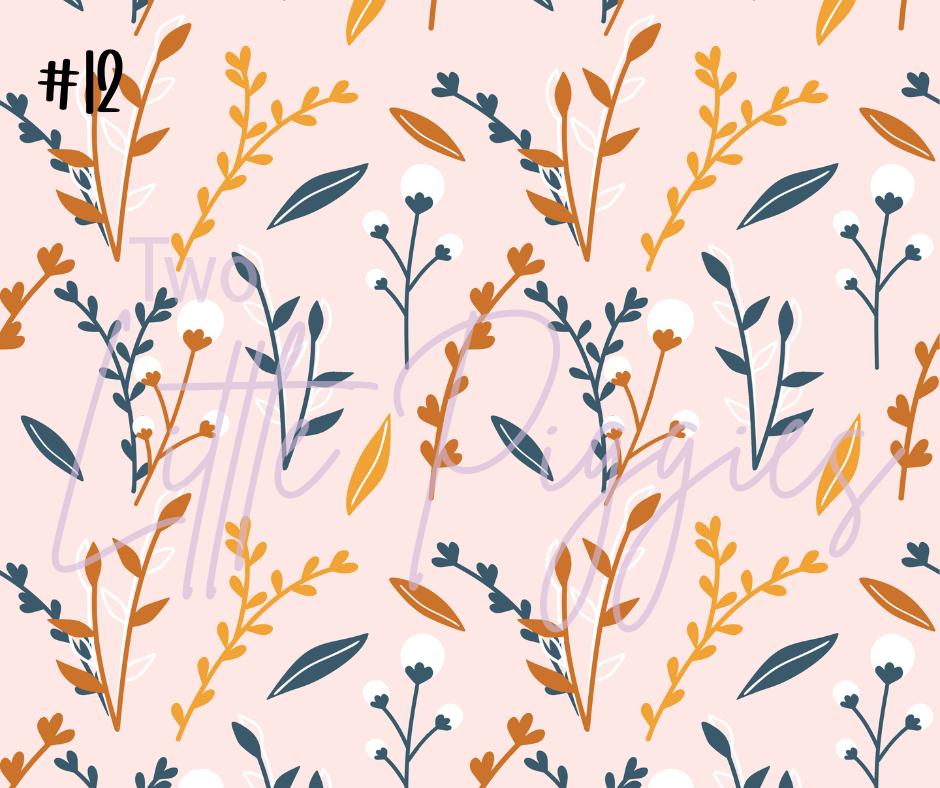 Printed Vinyl - Blue Mustard Floral
