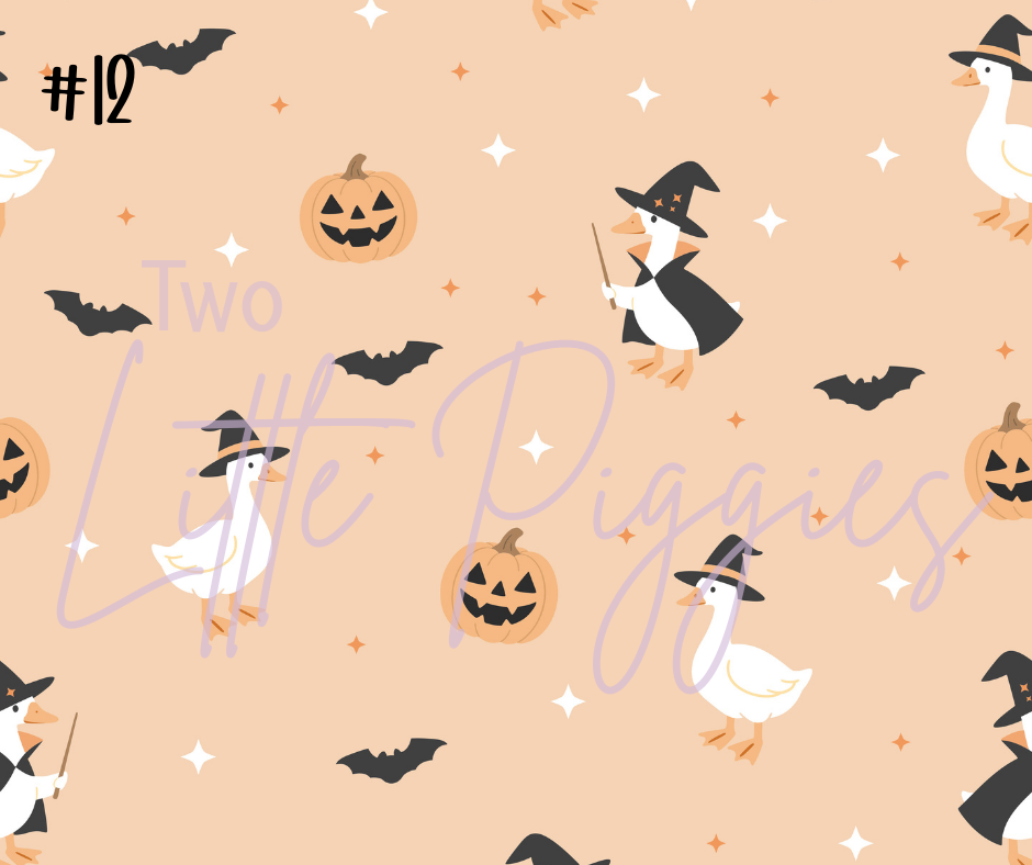 Printed Vinyl - Halloween Spooky Goose - Purple and Orange