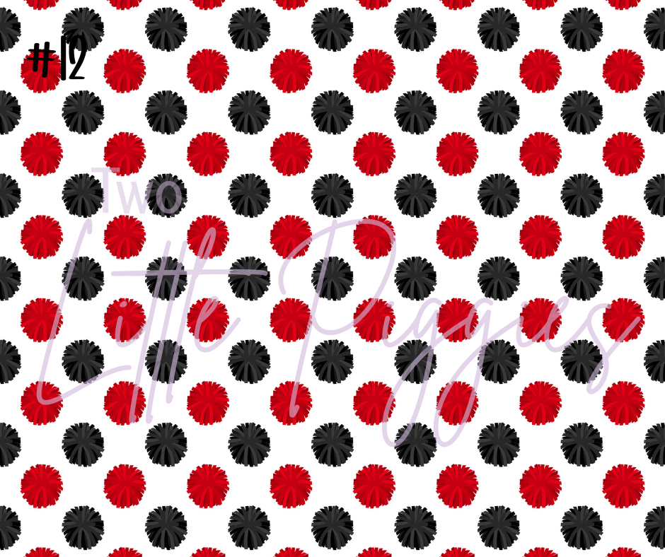 Printed Vinyl - Cheer - Red and Black