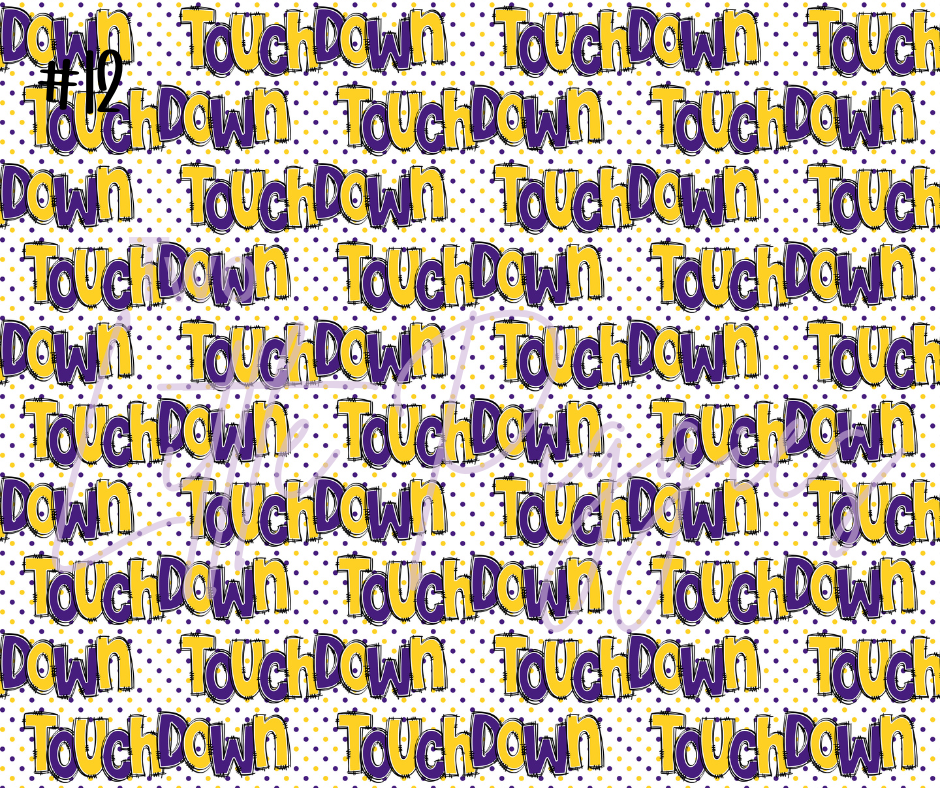 Printed Vinyl - Football - Purple and Gold