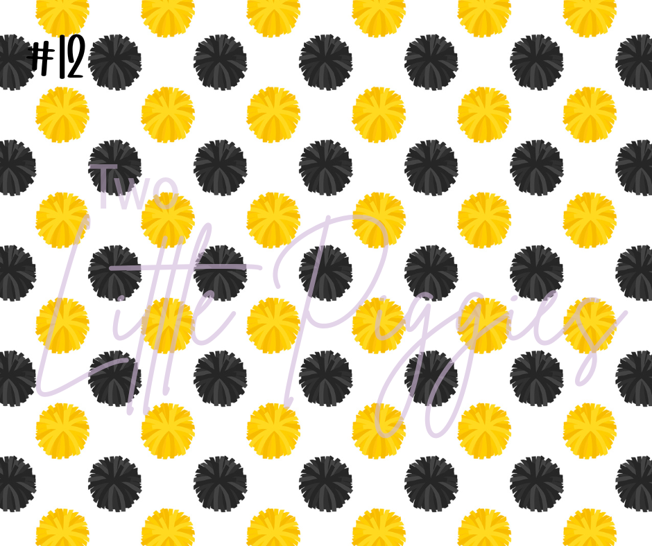 Printed Vinyl - Cheer - Yellow and Black