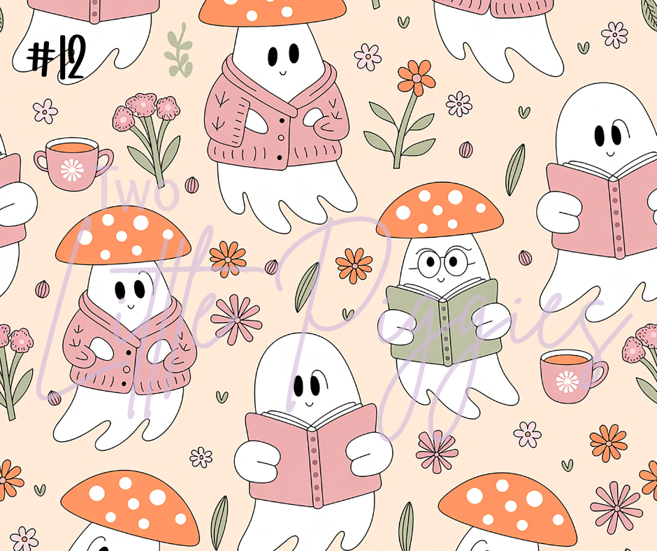 Printed Vinyl - Girl Ghosts and Books