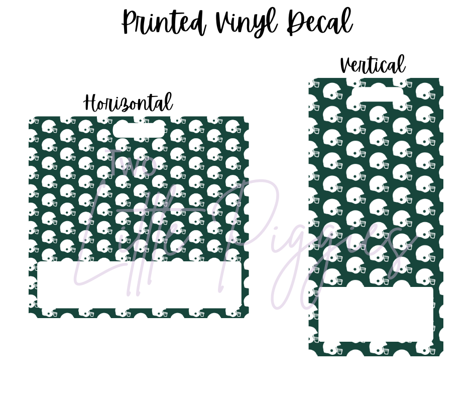 Printed Vinyl - Football - Green and White