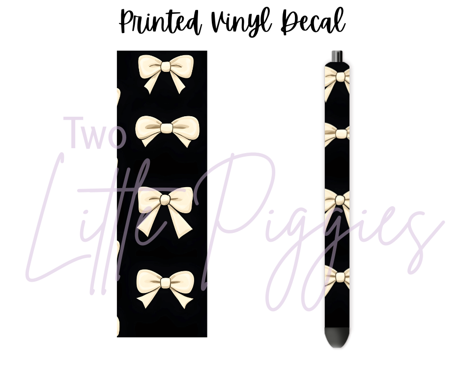 Printed Vinyl - Black and White Bows