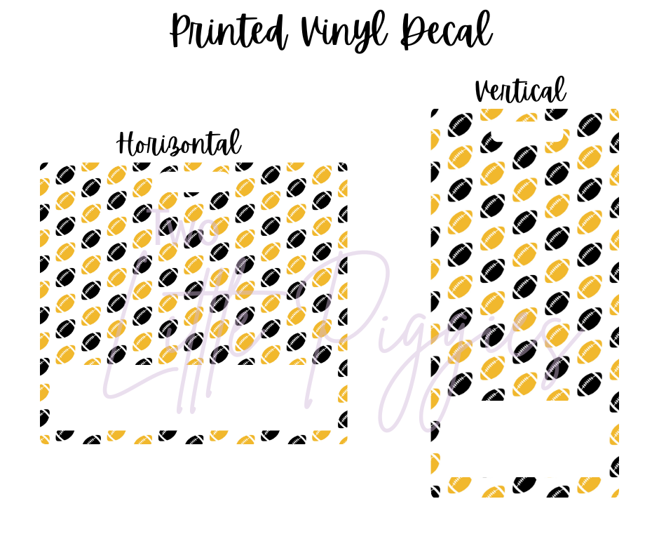 Printed Vinyl - Football - Black and Gold