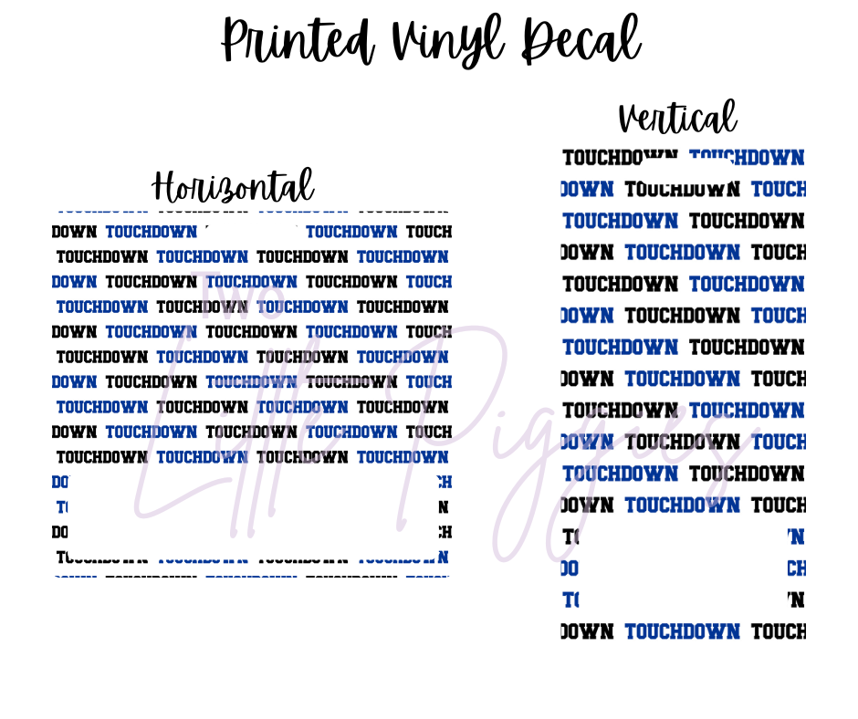 Printed Vinyl - Football - Blue and Black