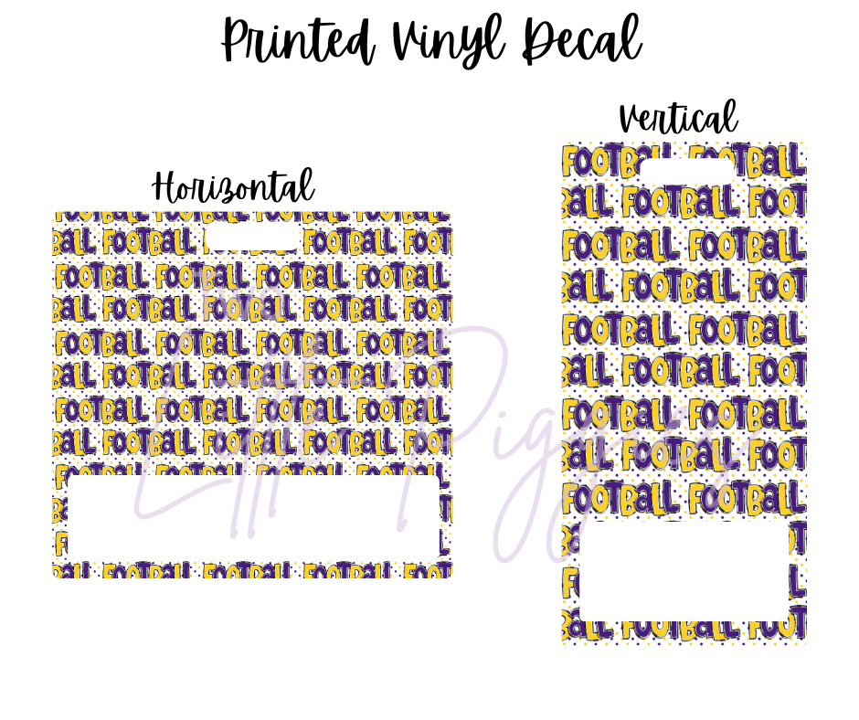 Printed Vinyl - Football - Purple and Gold