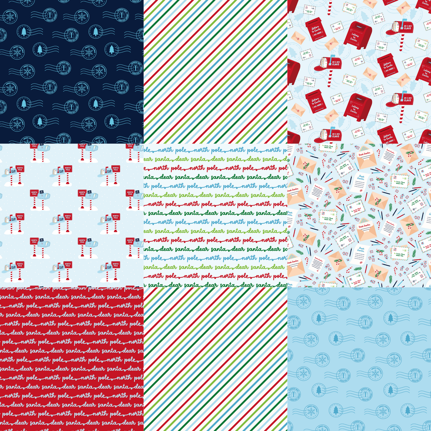 Printed Vinyl - Letters to Santa - Blue