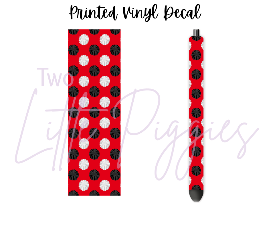 Printed Vinyl - Cheer - Red and Black