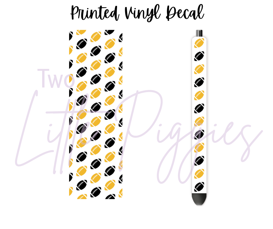 Printed Vinyl - Football - Black and Gold