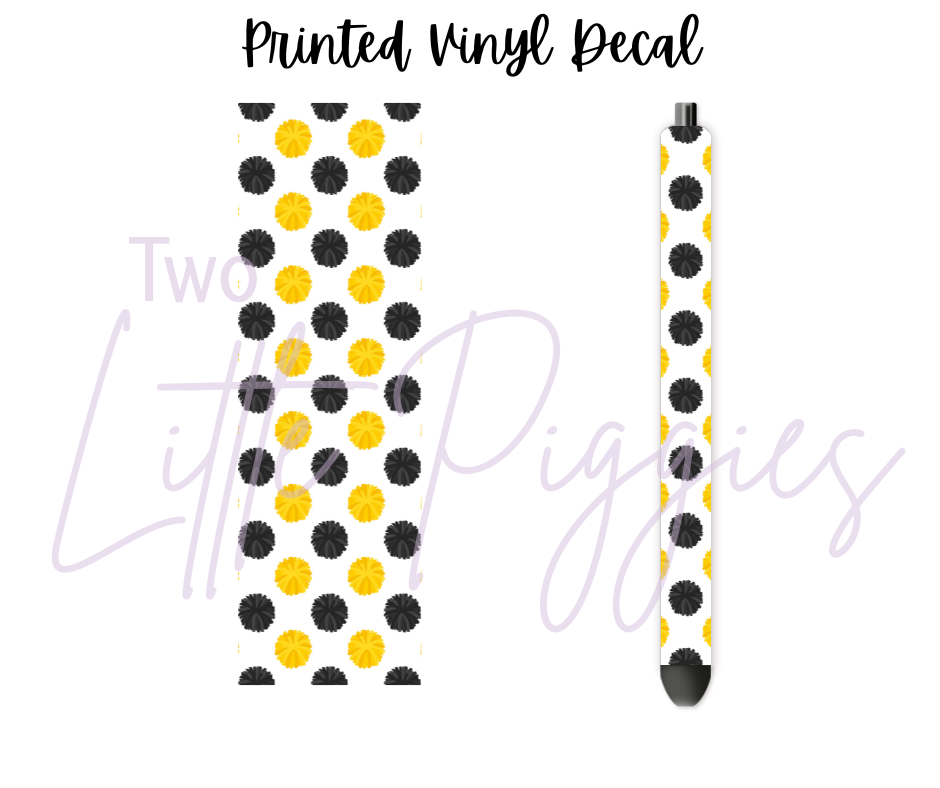 Printed Vinyl - Cheer - Yellow and Black