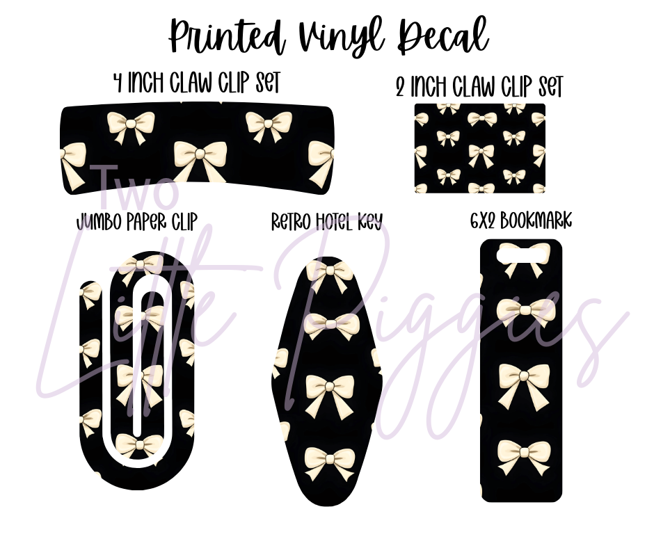 Printed Vinyl - Black and White Bows