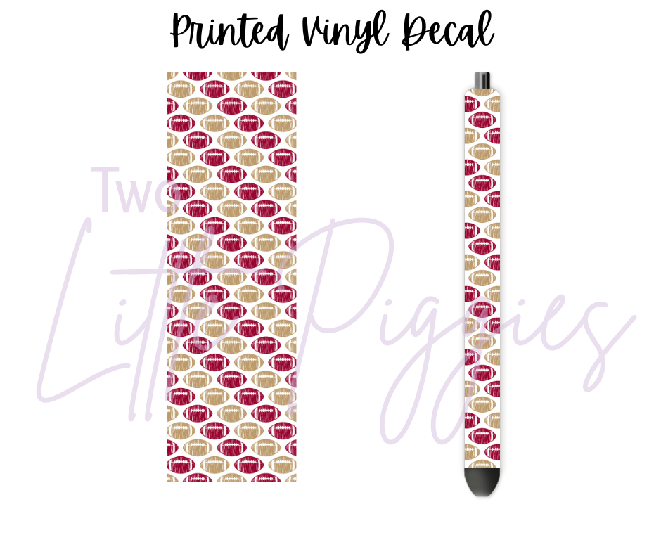 Printed Vinyl - Football - Maroon and Gold
