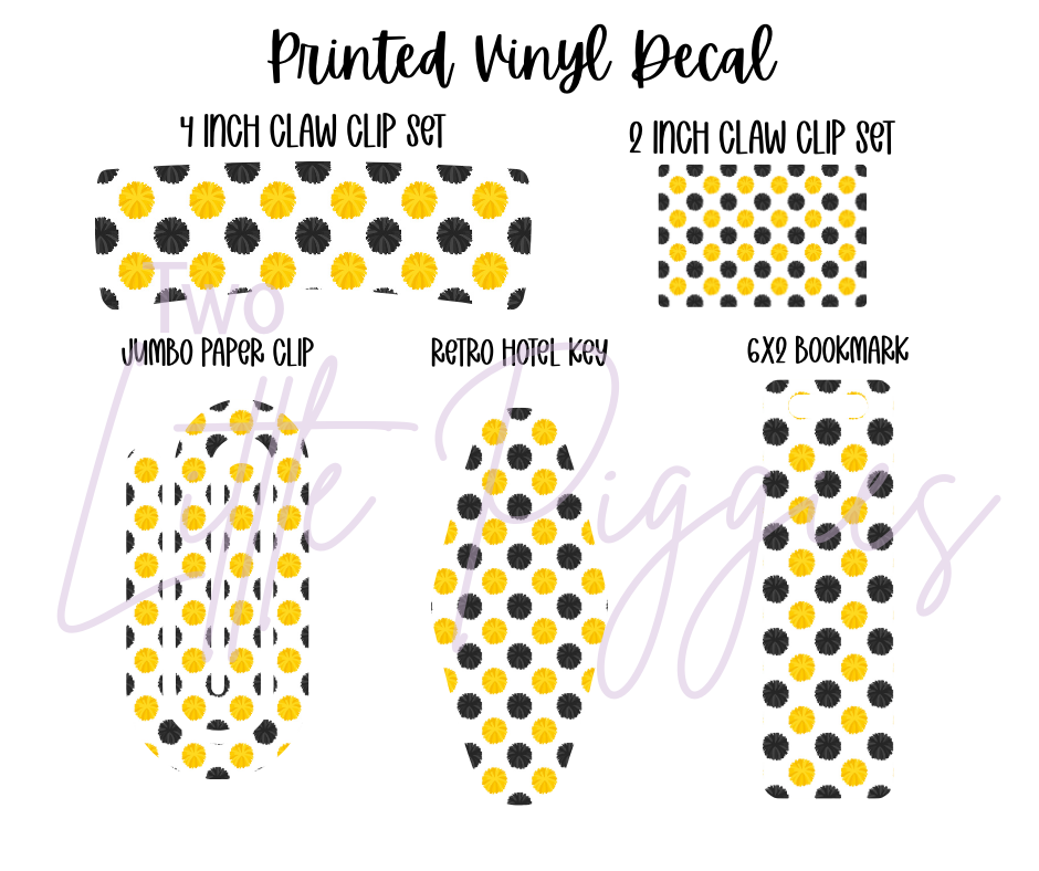 Printed Vinyl - Cheer - Yellow and Black