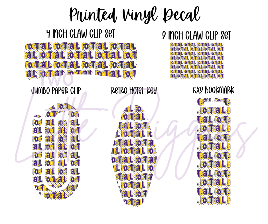Printed Vinyl - Football - Purple and Gold