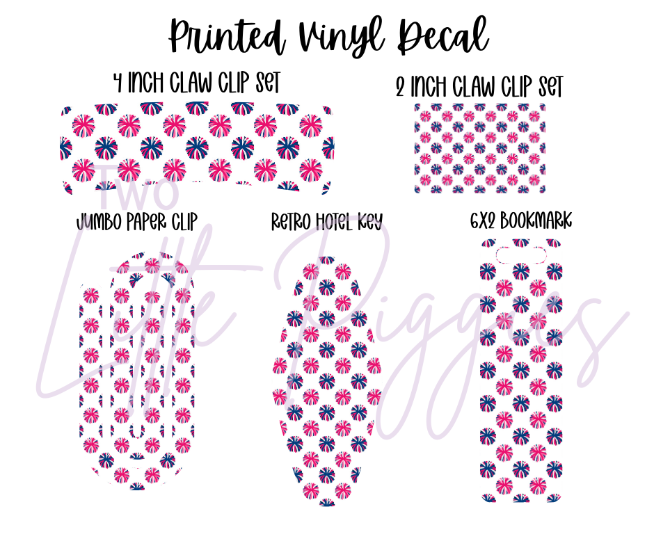 Printed Vinyl - Cheer - Pink and Navy