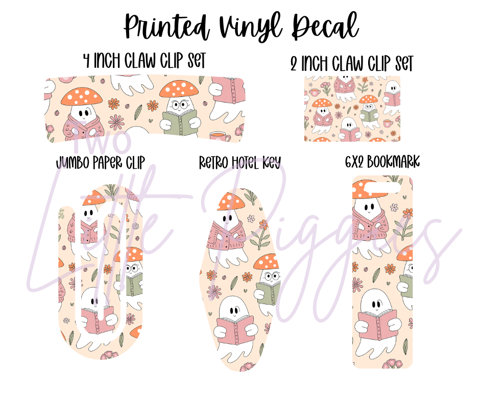 Printed Vinyl - Girl Ghosts and Books