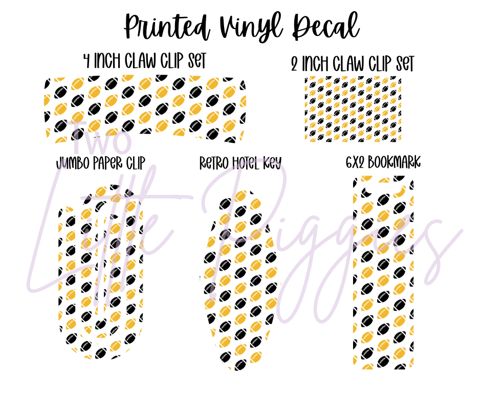 Printed Vinyl - Football - Black and Gold