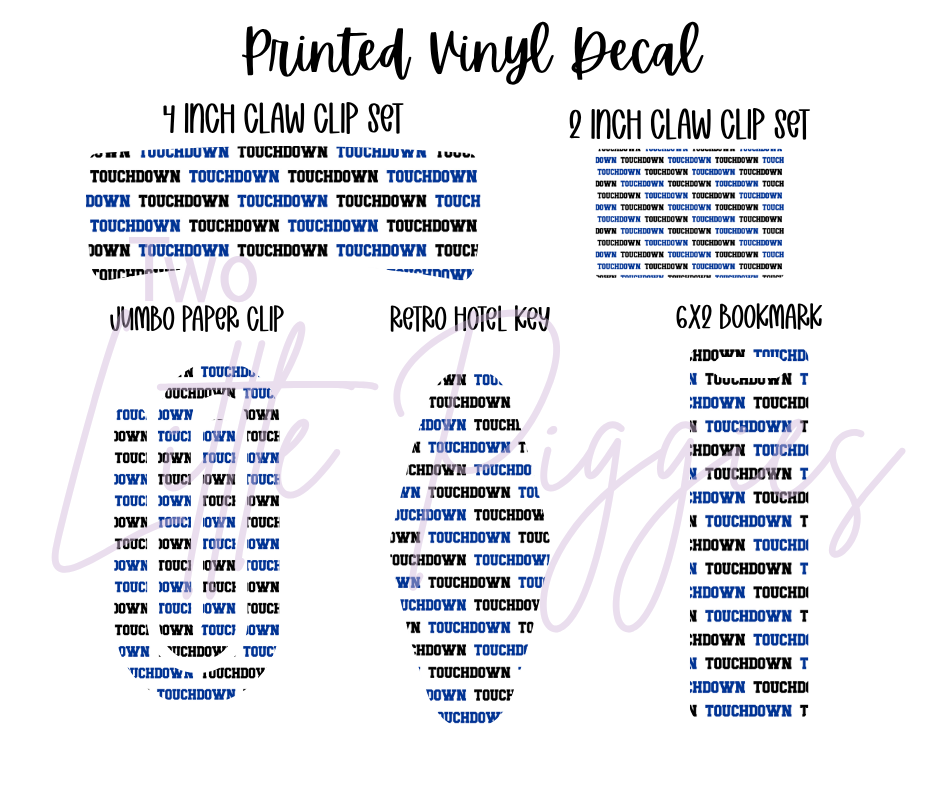 Printed Vinyl - Football - Blue and Black