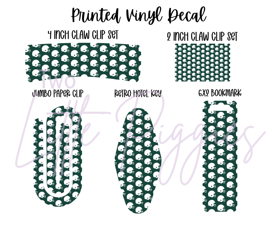 Printed Vinyl - Football - Green and White