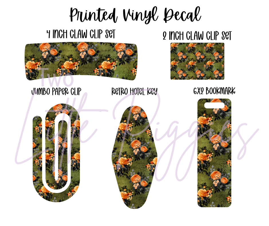 Printed Vinyl - Halloween Floral Collection