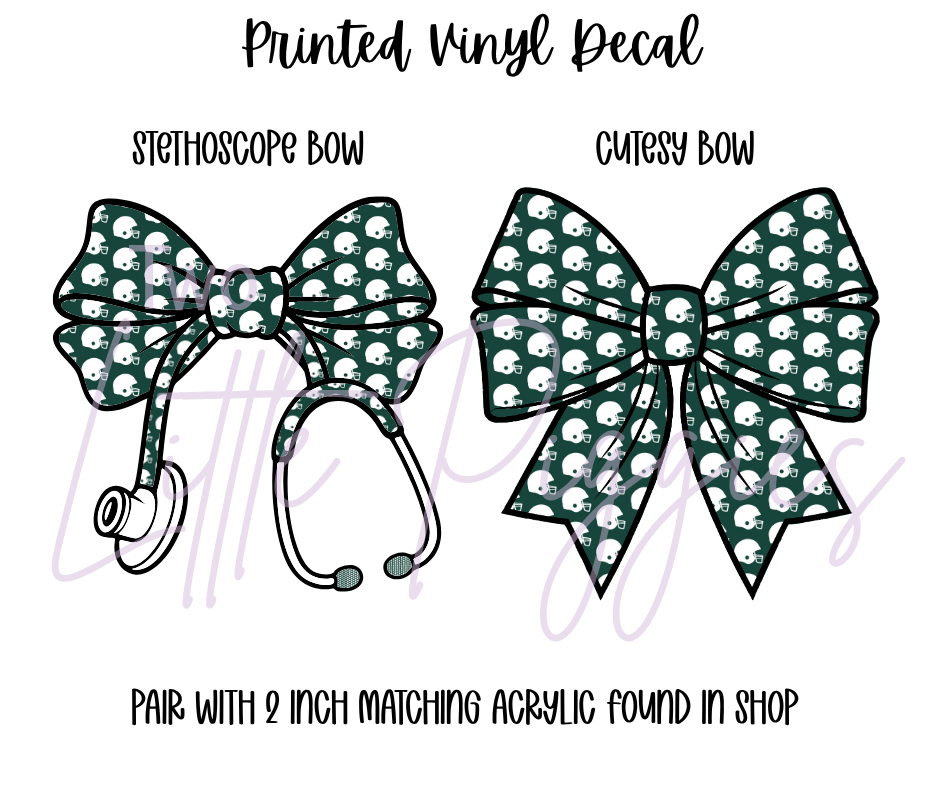 Printed Vinyl - Football - Green and White