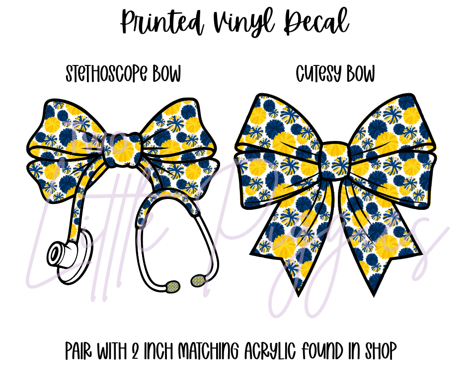 Printed Vinyl - Cheer - Blue and Yellow