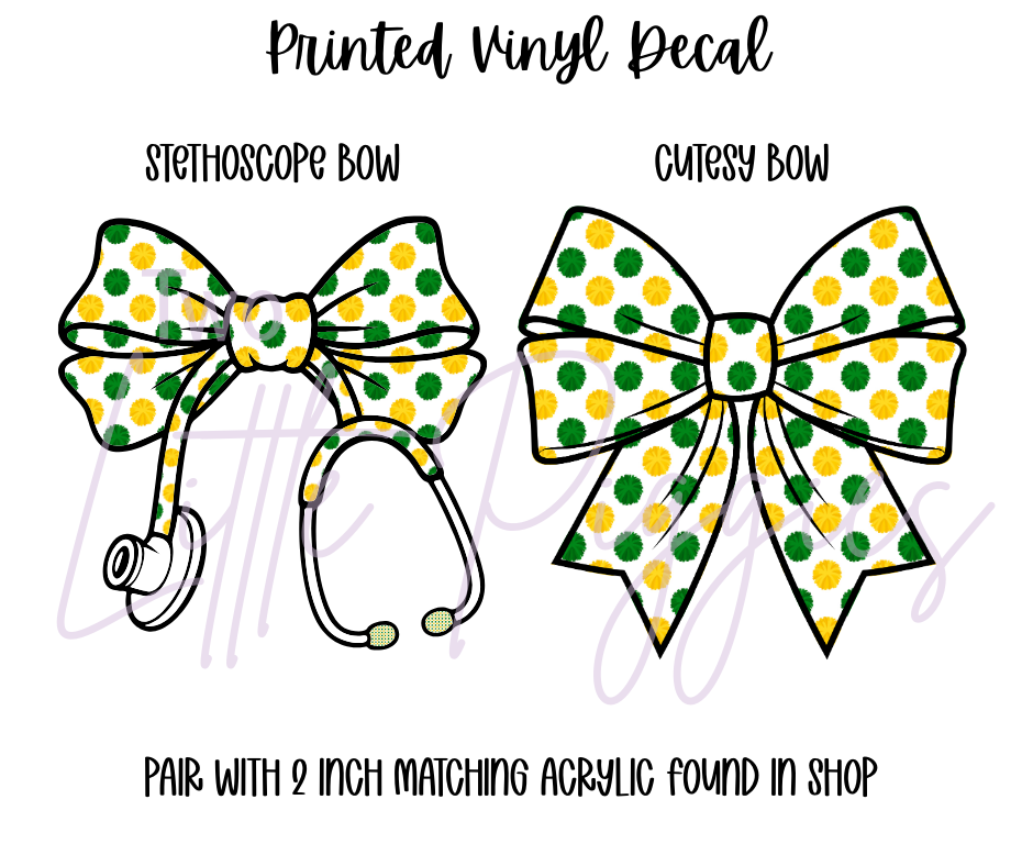Printed Vinyl - Cheer - Green and Yellow